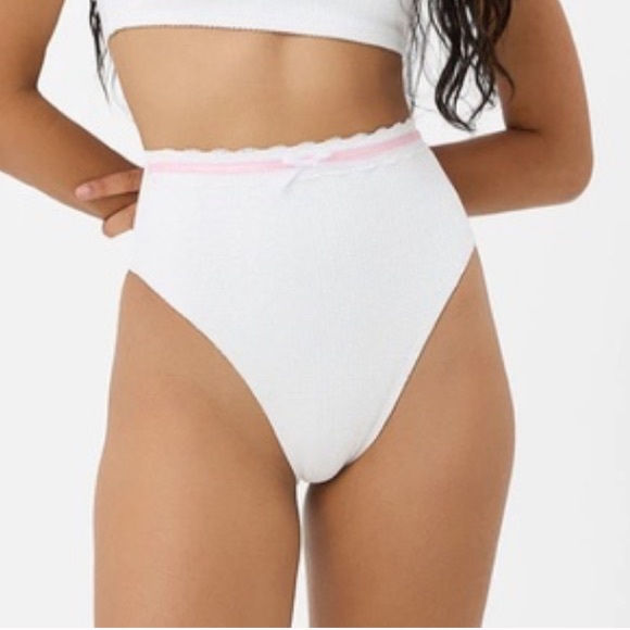 Frankie’s Bikinis x Gigi Hadid - Lucky Waffle Crop Top & Bottoms, Large - Picture 3 of 11